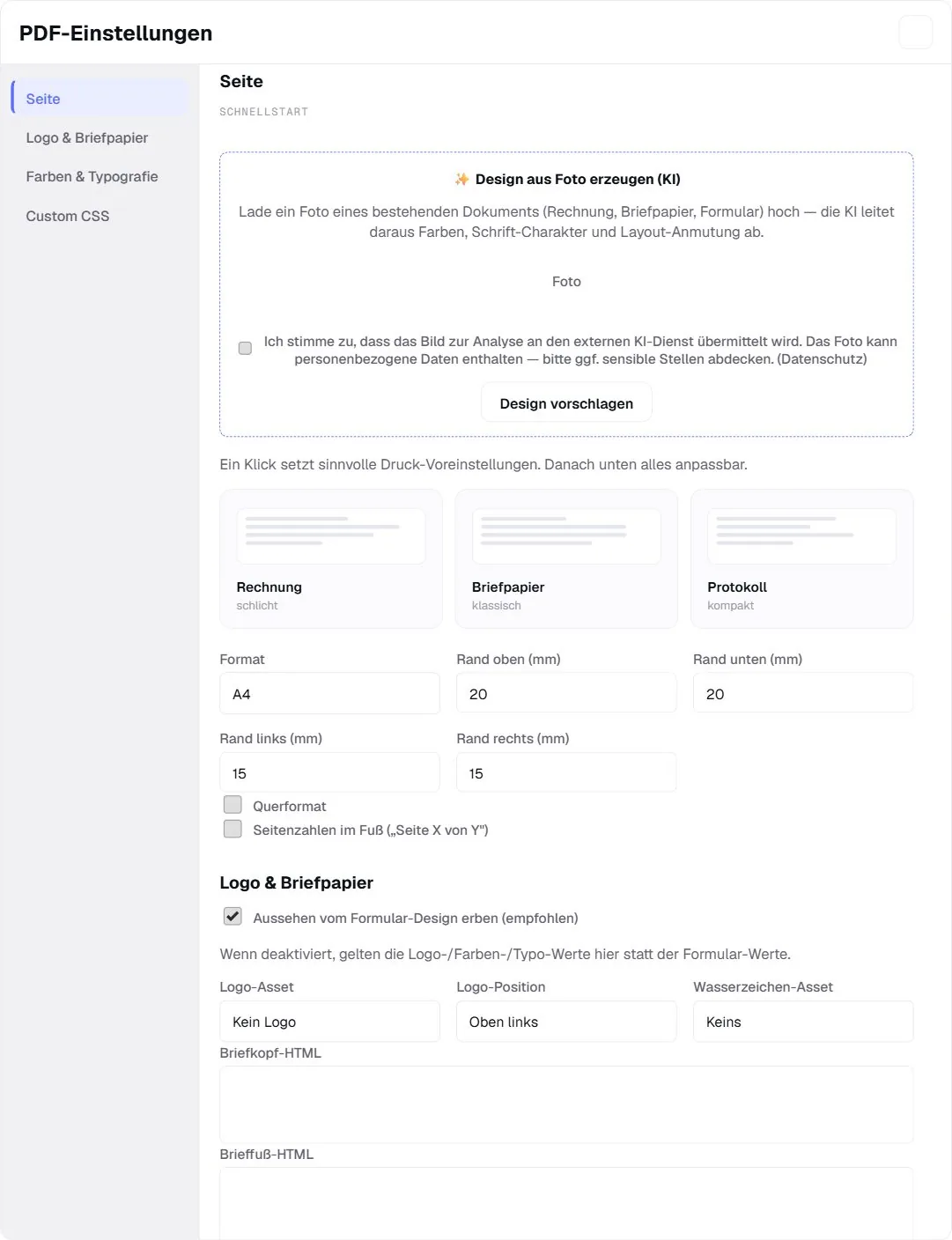 Beispiel für den einfachen PDF-Typ